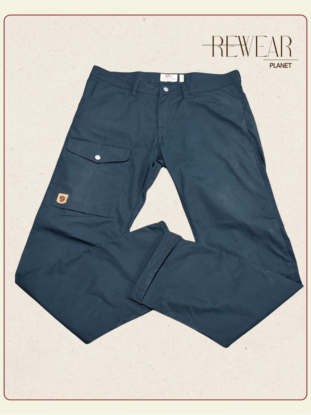 Fjällräven Greenland Jeans Men’s EU 50 US 33-34 Long Navy G-1000 Hiking Pants